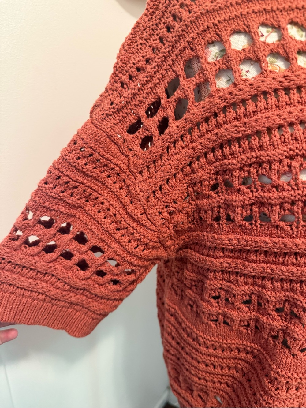 Universal Thread Rust Crochet Knit Top - Picture 2 of 4